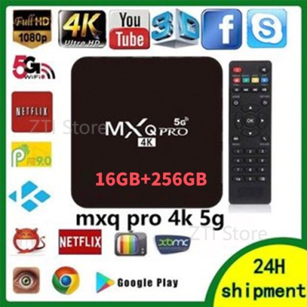 MXQ PRO 5G Wifi Smart Media Pla 4K 16G +256 GB HD Android TV Box