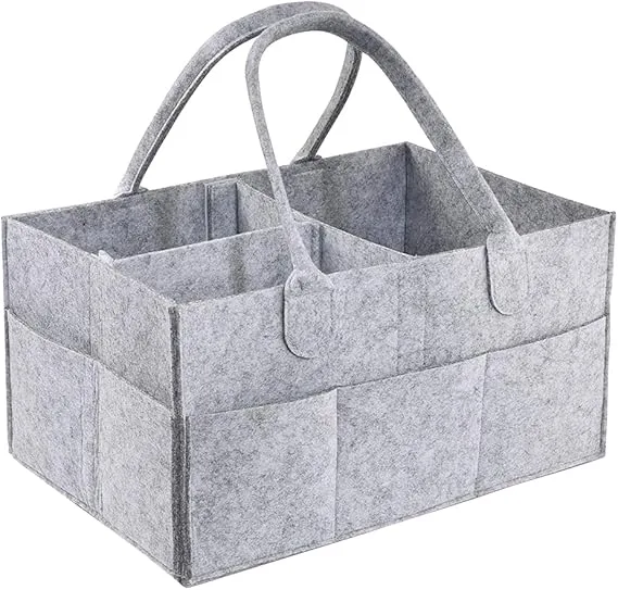 Foldable Baby Diaper Caddy Storage Holder - Grey
