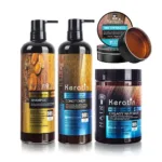 Keratin Anti-Breakage Hair Care Set (Conditioner, Mask & Edge Control) with Argan Oil Shampoo