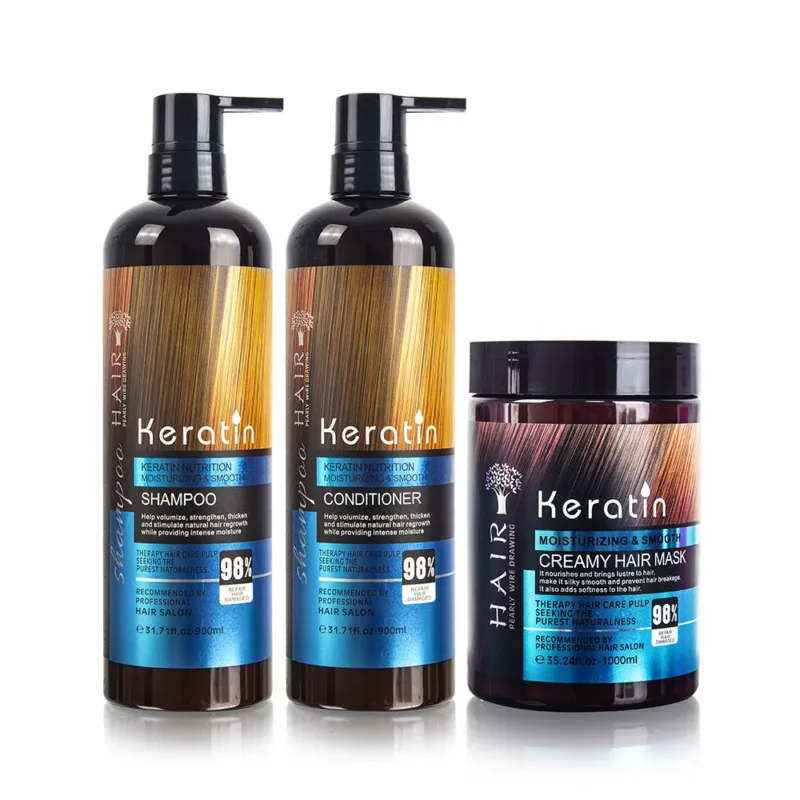 keratin Hair Shampoo, Conditioner and Mask